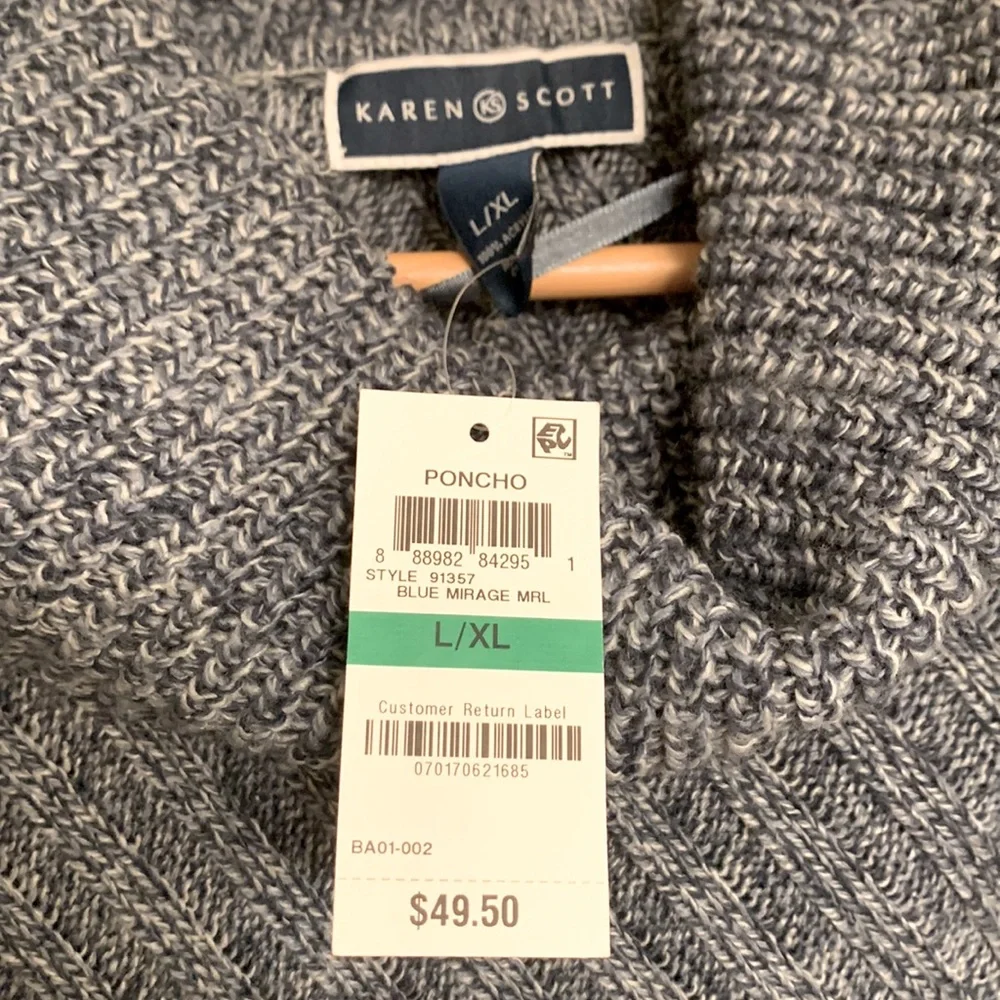 NWT Karen Scott Poncho - Picture 6 of 8